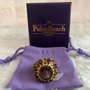 PalmBeach Jewelry Gold and Dark Brown Ring